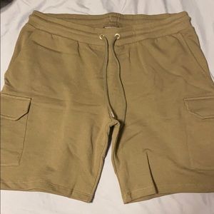 Men’s fleece cargo shorts olive